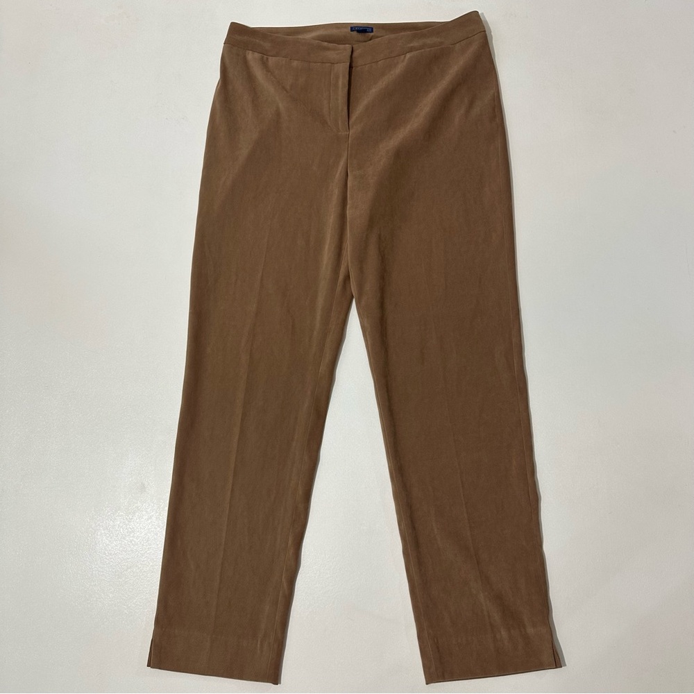 J. McLaughlin Faux Suede Straight Leg Chino Trouser Pants Womens Size 12